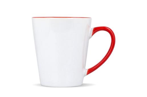 Mug subli Melbourne colored edge & handle 300ml White/red