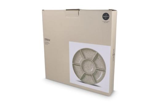 InSideOut Sagaform Ditte Keramik-Servierplatte rund 26 cm Beige