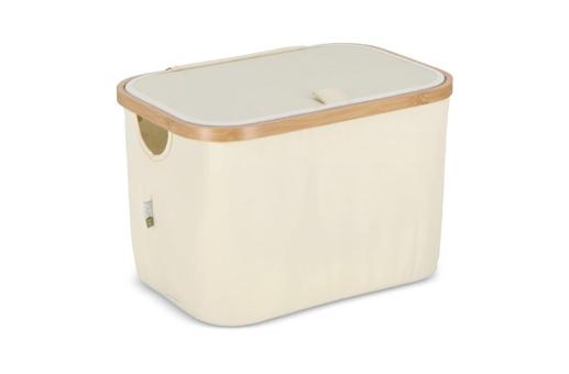 InSideOut folding basket with lid Sogne 38 x 26 x 25cm rPET Ecru