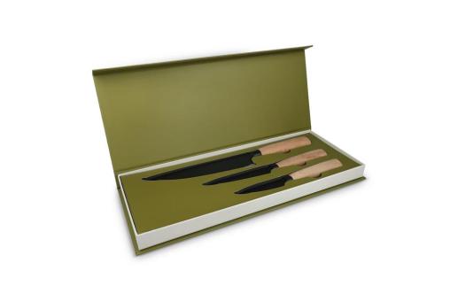 InSideOut 3 Stück Essential Messer Set Ravn Holz