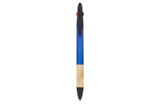 3-Farben-Stift mit Bambusgriff Blau