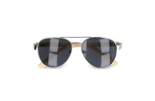 Piloten Sonnenbrille mit Bambus Bügeln Natur