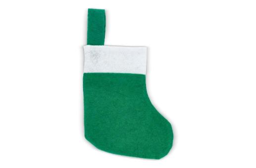 Filz-Weihnachtsstrumpf 20 cm Weiß/grün