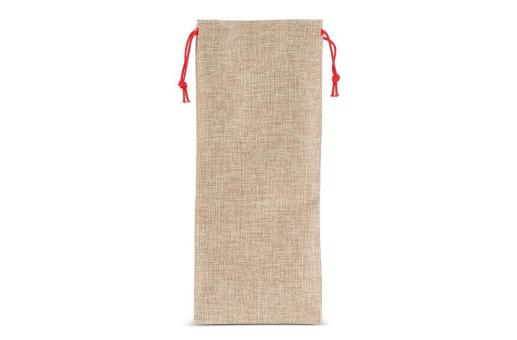 Jute-style bottle pouch 14 x 34 cm Nature
