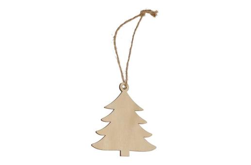 Baumförmiges Weihnachtsornament aus Holz Natur