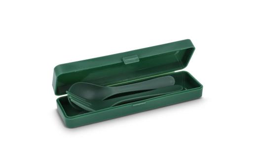 Cutlery set PP Dark green