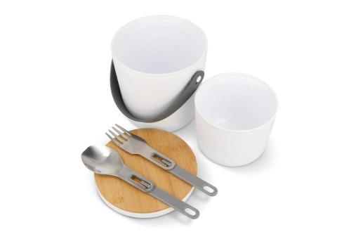 Lunch-Behälter R-PP & Bambus Weiß