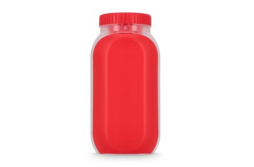 All-in-One Lunch Bowl Container with Sauce Compartment & Spoon-fork Red