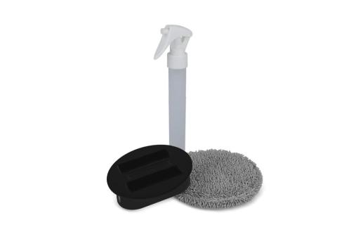2-in-1-Spray und Reinigungstuch Schwarz