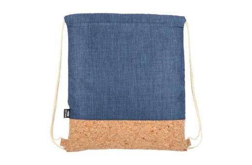 Drawstring bag R-PET &amp; cork 35 x 40cm Dark blue