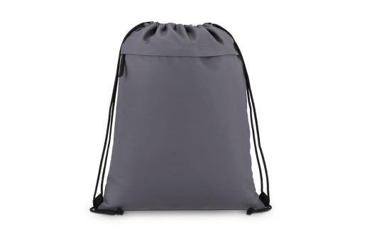 PU coated R-PET 600D Drawstring bag 33 x 42 cm Convoy grey