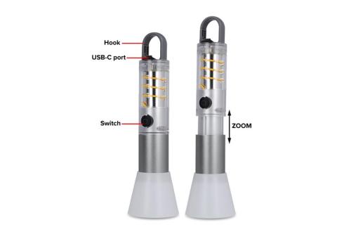 Multifunktions-Taschenlampe aus recycelten Materialien Silber