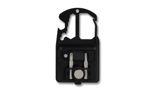 Kompaktes Multitool aus R-ABS & Metall 7 Funktionen Schwarz