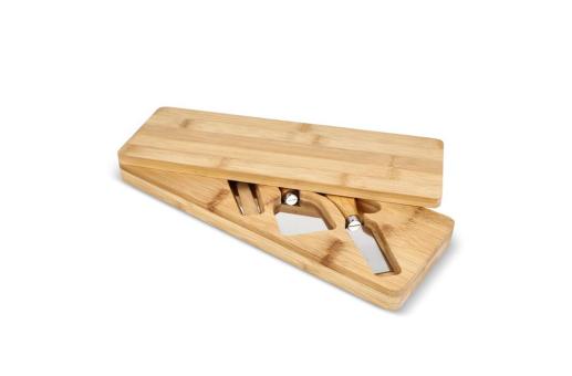 3er Bambus-Käse-Servier-Set Natur