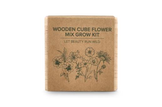 FSC Wooden Planter Set - Flower mix Nature