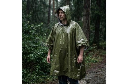 Outdoor Survival 2-in-1 Thermal Poncho Green