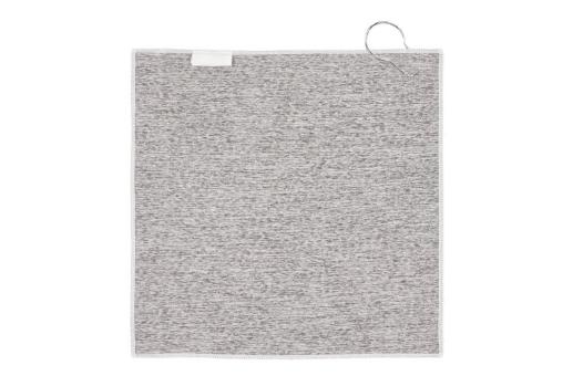 Schnelltrocknendes Golfhandtuch mit Haken R-PET 30 x 30 cm Sublimation Weiß/grau