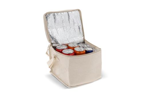 Cooler bag 100% cotton exterior square 22x18x18cm Ecru
