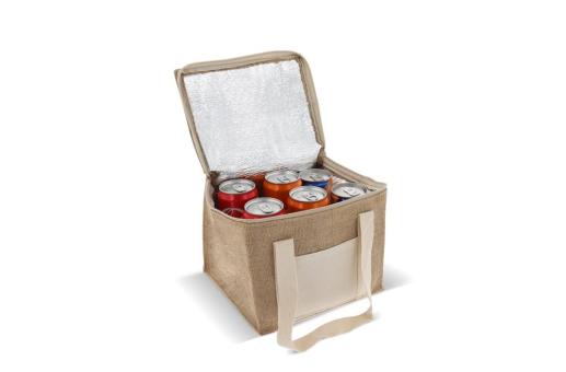 Cooler bag jute square 22x18x18cm Ecru
