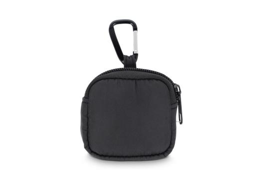 Nylon-Kopfhöreretui 6,5 x 6 cm Schwarz