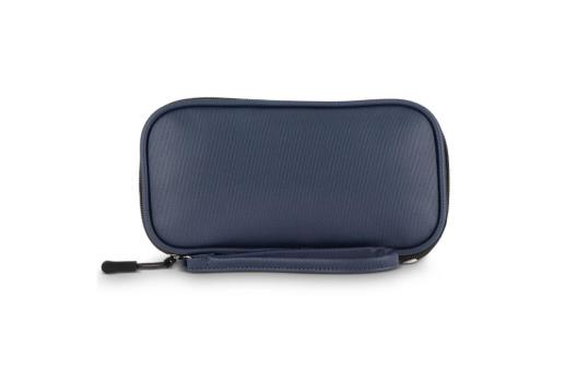 rPET PU-beschichtete 210D Kyra-Organizer-Etui 20 x 11,5 x 2 cm Dunkelblau