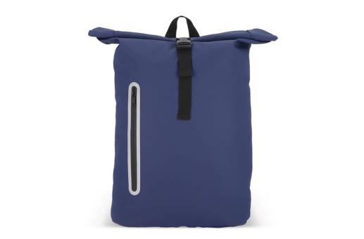 PU coat R-PET 600D rolltop backpack 20L Dark blue