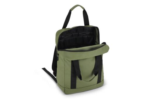 PU-beschichteter R-PET 600D Rucksack 27,5 x 12 x 37,5 cm 12 l Olivgrün