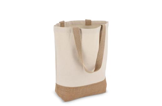 Baumwoll-Jute Tragetasche OEKO-TEX® 41 x 13 x 41cm 320g/m² Ecru
