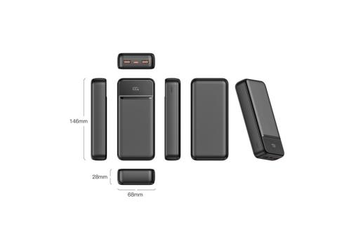 Nolu Powerbank mit LED-Anzeige 20000 mAh Schwarz