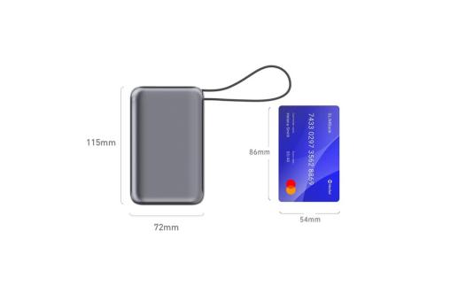 Nova Laptop 65W Powerbank mit integriertem USB-C-Kabel 30000 mAh Dunkelgrau
