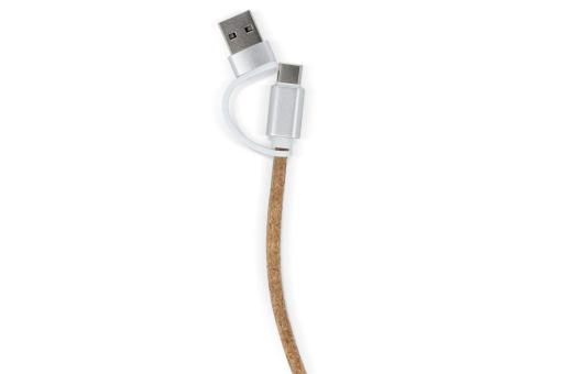 Cork 3 in 1 PD charging &amp; data cable Nature