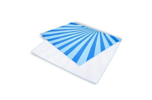 R-PET quick dry beach towel 100x180cm with pouch (200g/m²) sublimation Aztec blue