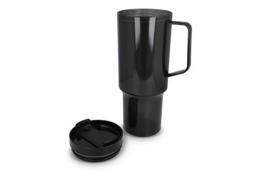 Miami mug with handle Transparent 1.2 L R-PET Transparent black