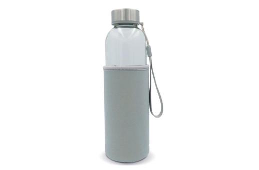 Water bottle glass with sleeve 500ml 