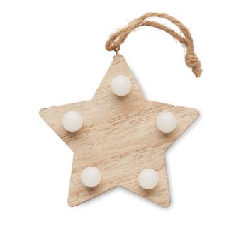 LALIE Wooden weed star with lights Timber
