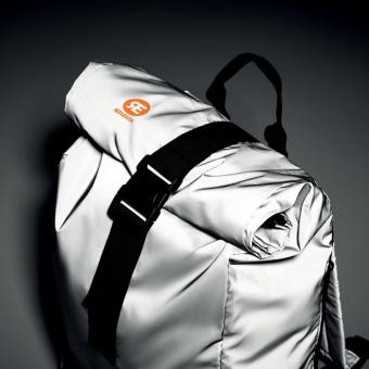 BRIGHT ROLLPACK Reflective Rolltop backpack Flat silver