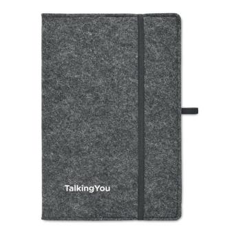 FELTBOOK DIN A5 Notizbuch RPET-Filz Steingrau