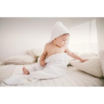 HUGME Cotton hooded baby towel White