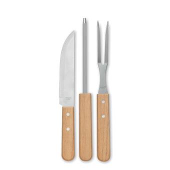 TOOLDERA Stainless steel barbecue tools Timber