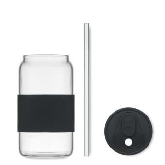 BOROSIP Trinkglas Borosilikat 550ml Schwarz
