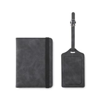 JETTAG Passport and luggage tag set Stone