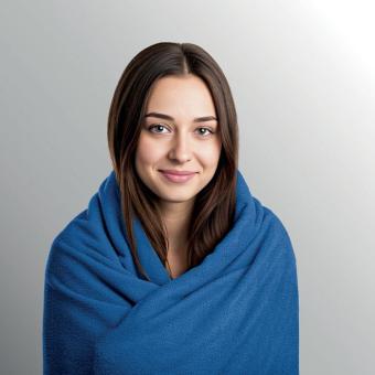 COZY Reisedecke Flanell 220g/m² Blau