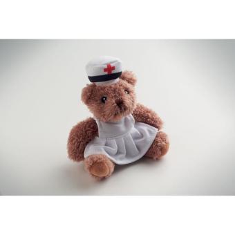 NURSE Teddybär Krankenschwester Weiß