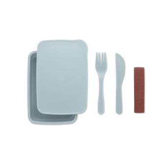 SUNDAY Lunch box with cutlery Light blue