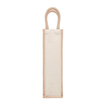 CAMPO DI VINO Jute wine bag for one bottle Fawn