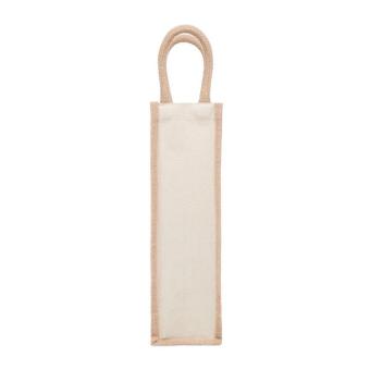 CAMPO DI VINO Flaschen-Geschenktasche Jute Beige