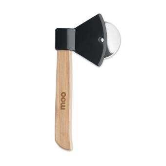 ZAZA Pizza cutter bamboo handle Black