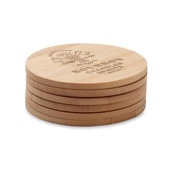 BAYIN SET Set of 6 bamboo coasters Timber