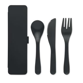 RIGATA Cutlery set recycled PP Black