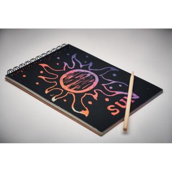 BLACK Scratching paper notebook Timber